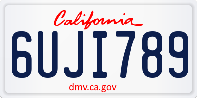 CA license plate 6UJI789