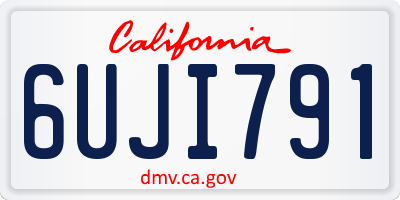 CA license plate 6UJI791