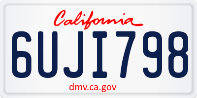 CA license plate 6UJI798
