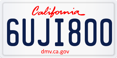 CA license plate 6UJI800