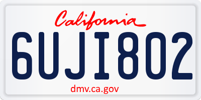 CA license plate 6UJI802