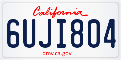 CA license plate 6UJI804