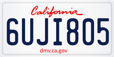 CA license plate 6UJI805
