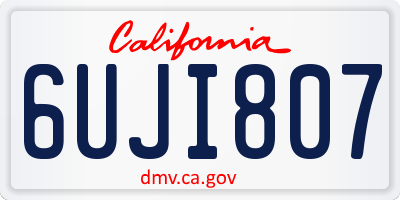 CA license plate 6UJI807