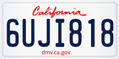 CA license plate 6UJI818