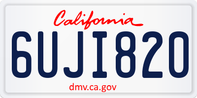 CA license plate 6UJI820