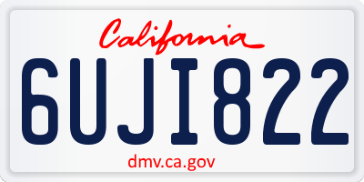 CA license plate 6UJI822