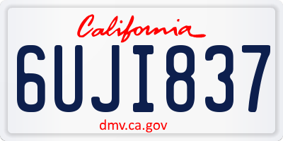 CA license plate 6UJI837