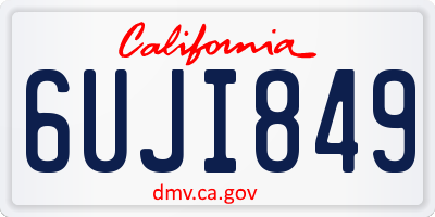 CA license plate 6UJI849