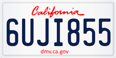CA license plate 6UJI855