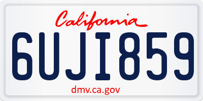 CA license plate 6UJI859