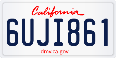 CA license plate 6UJI861