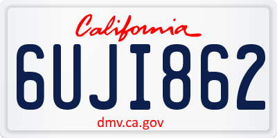 CA license plate 6UJI862