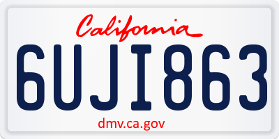 CA license plate 6UJI863