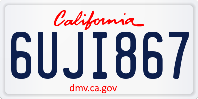 CA license plate 6UJI867