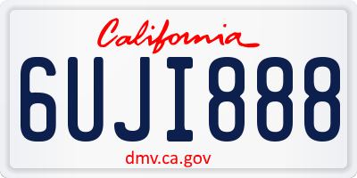 CA license plate 6UJI888