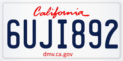 CA license plate 6UJI892