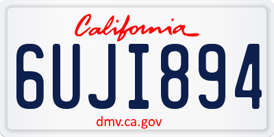 CA license plate 6UJI894