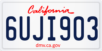 CA license plate 6UJI903