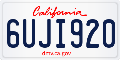CA license plate 6UJI920