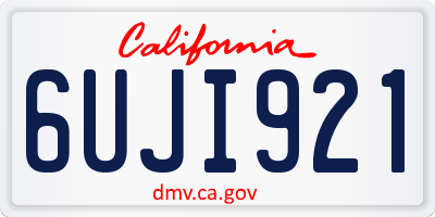 CA license plate 6UJI921