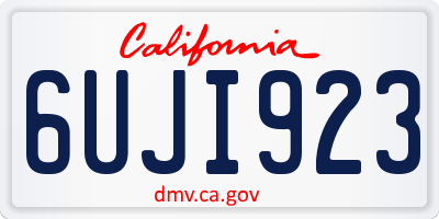 CA license plate 6UJI923