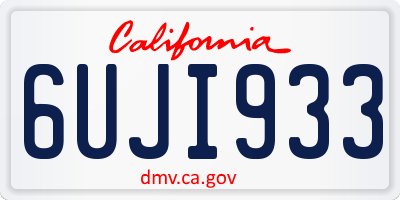 CA license plate 6UJI933