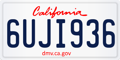 CA license plate 6UJI936