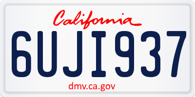 CA license plate 6UJI937