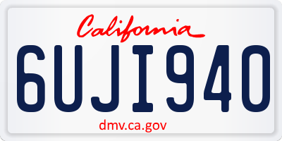 CA license plate 6UJI940