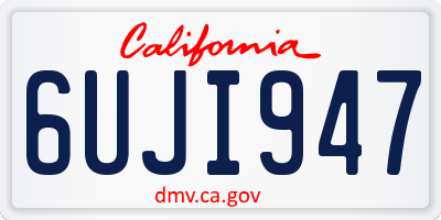 CA license plate 6UJI947