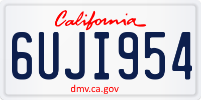CA license plate 6UJI954