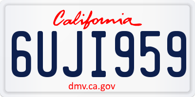 CA license plate 6UJI959