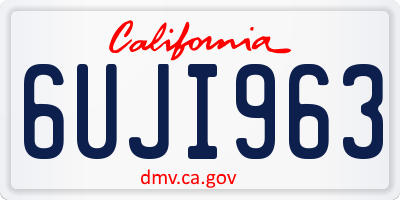 CA license plate 6UJI963