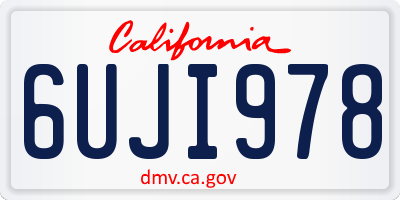 CA license plate 6UJI978