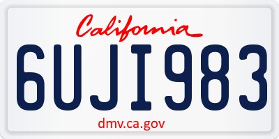 CA license plate 6UJI983