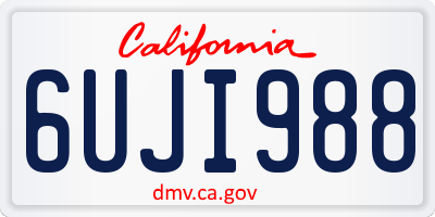 CA license plate 6UJI988