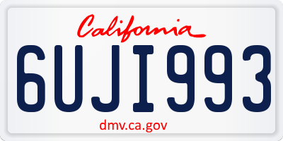 CA license plate 6UJI993