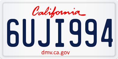 CA license plate 6UJI994