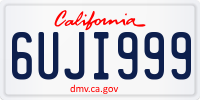 CA license plate 6UJI999