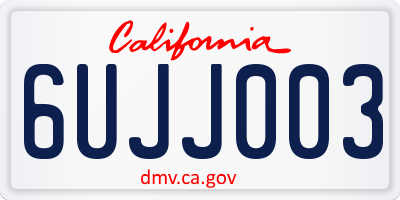 CA license plate 6UJJ003