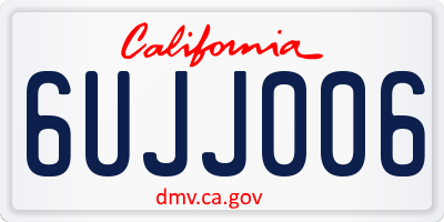 CA license plate 6UJJ006