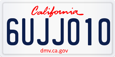 CA license plate 6UJJ010