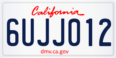 CA license plate 6UJJ012
