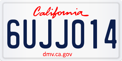 CA license plate 6UJJ014