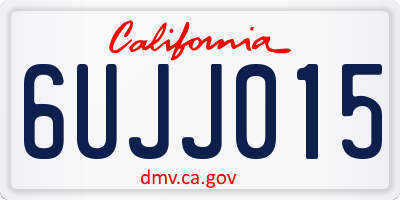 CA license plate 6UJJ015