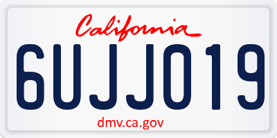 CA license plate 6UJJ019