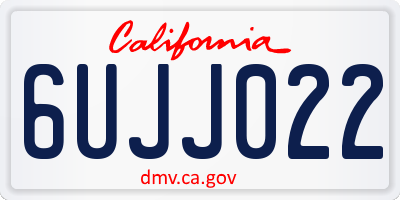 CA license plate 6UJJ022