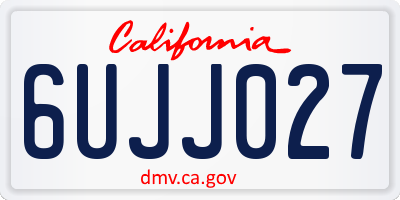 CA license plate 6UJJ027