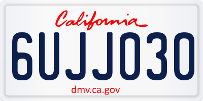 CA license plate 6UJJ030
